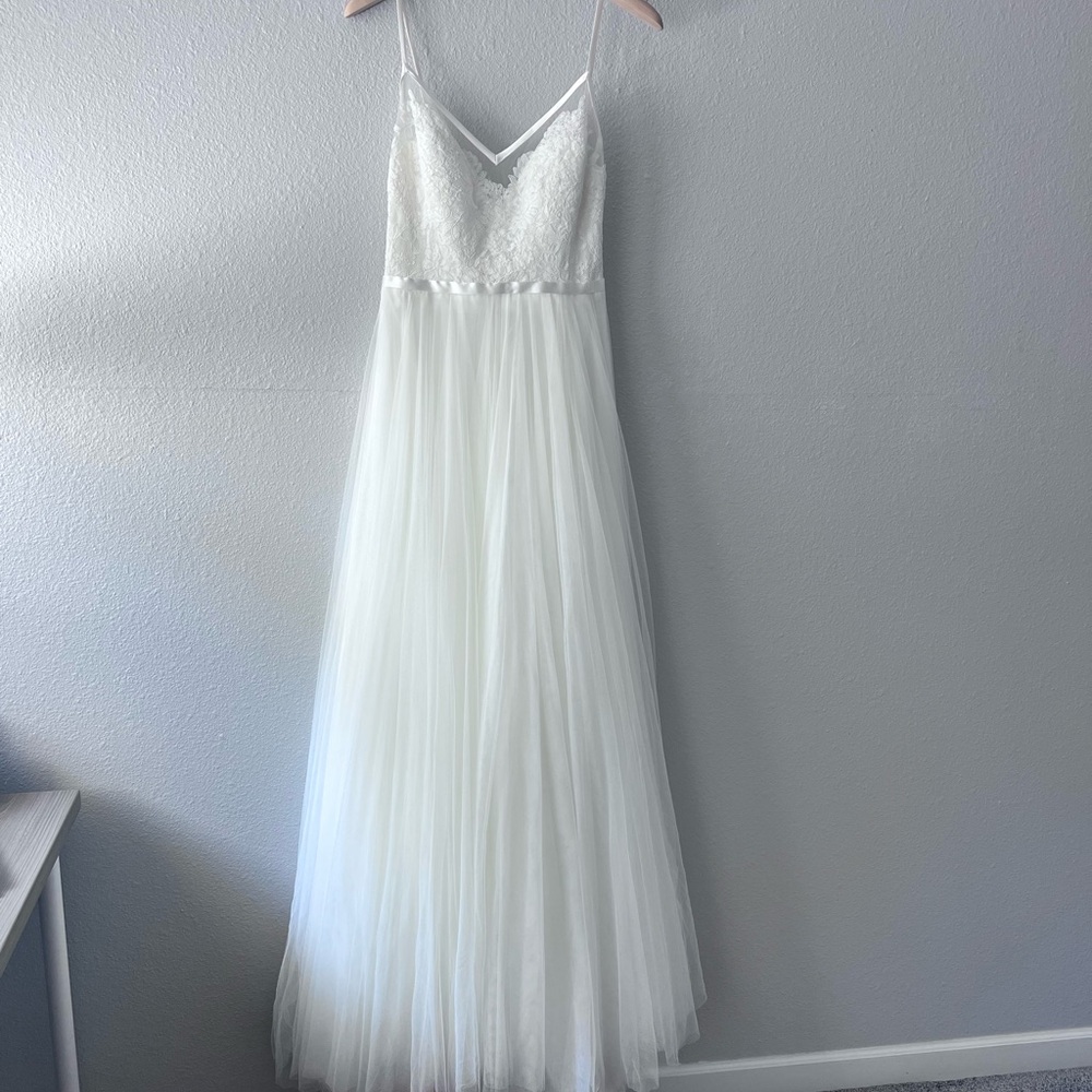 Beholden by Anthropology Princess Lace V-Neck Bridal Gown